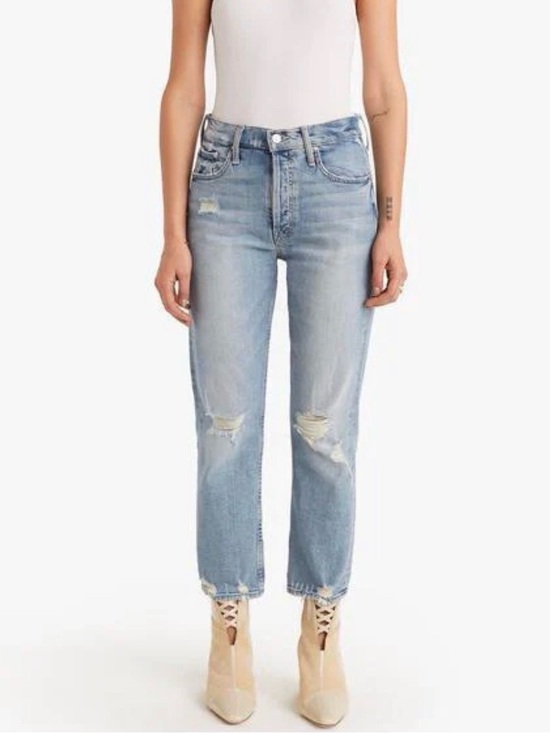 MOTHER Denim - MOTHER The Tomcat Jeans The Confession Distressed Straight Leg Sz 30 (US 8)